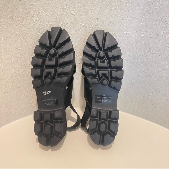 French Connection Rowan Criss Cross Black Chunky Heel Sandals Size 9 NEW - Picture 11 of 12